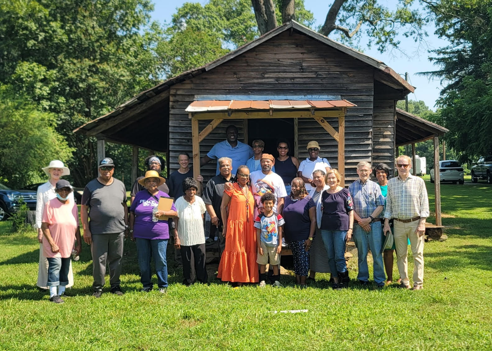 Descendants gathered at the Hugh Hall House